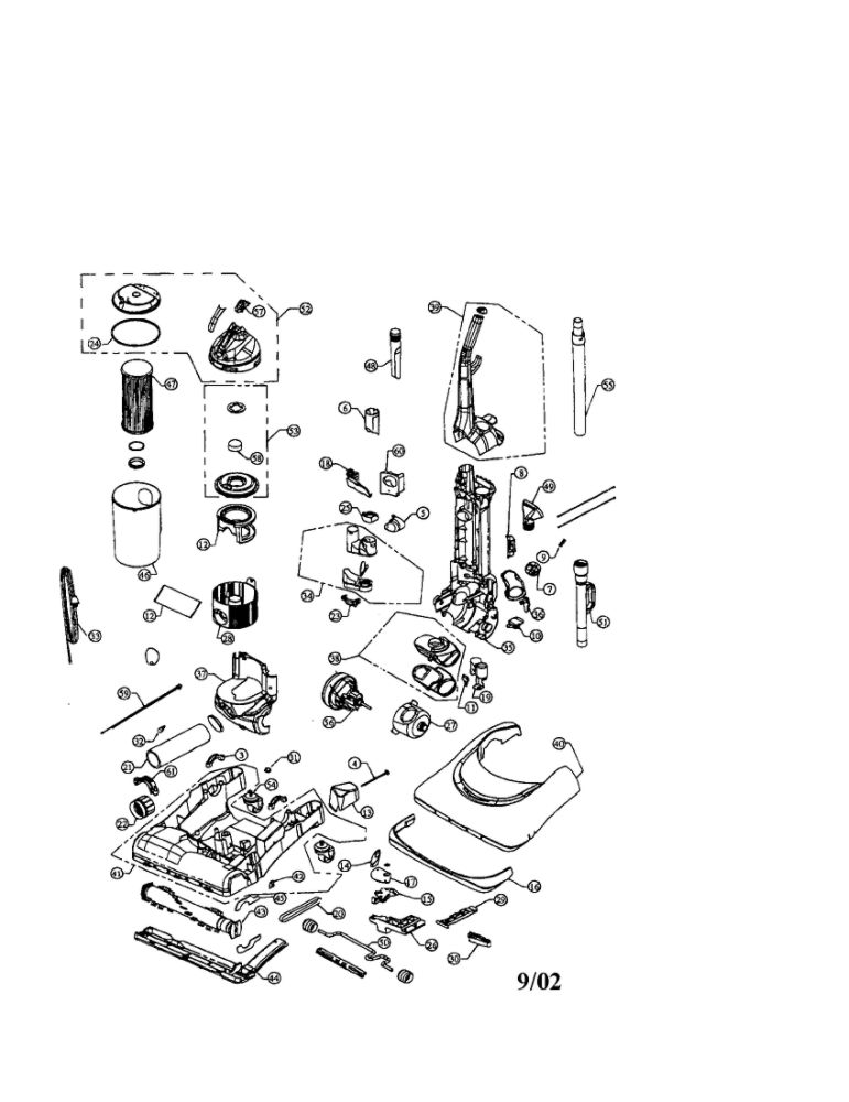 Motor/Motor Cover/Handle Diagram and Parts List for 088650  Dirt Devil Upright Vacuum